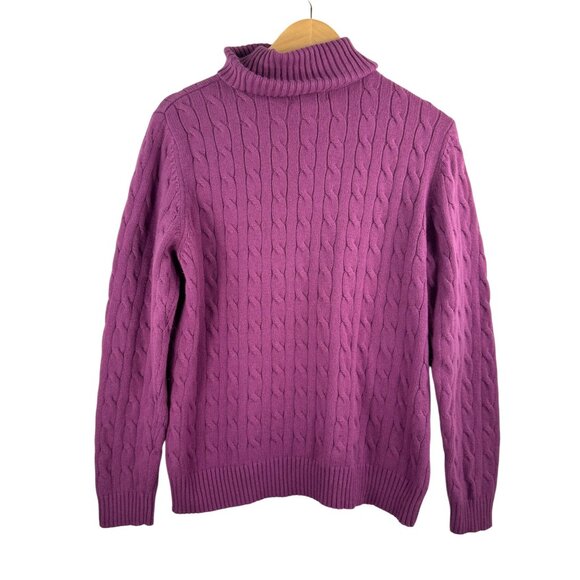 VTG Eddie Bauer Angora and Rabbit hair blend turtle neck sweater fuschia XL - Picture 3 of 5